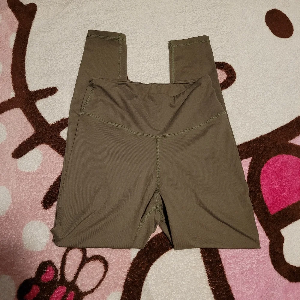 NWOT Tahira Navy Green Luxe Leggings Booty Sinched High-Rise Women's Size Small - Picture 1 of 3